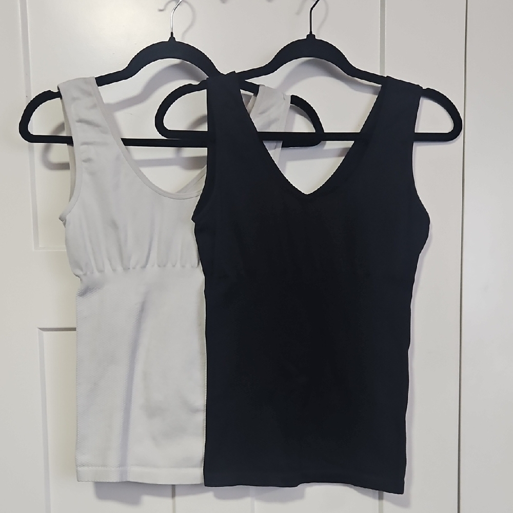 Black & White Shapewear Tanks (Set of 2), Size M